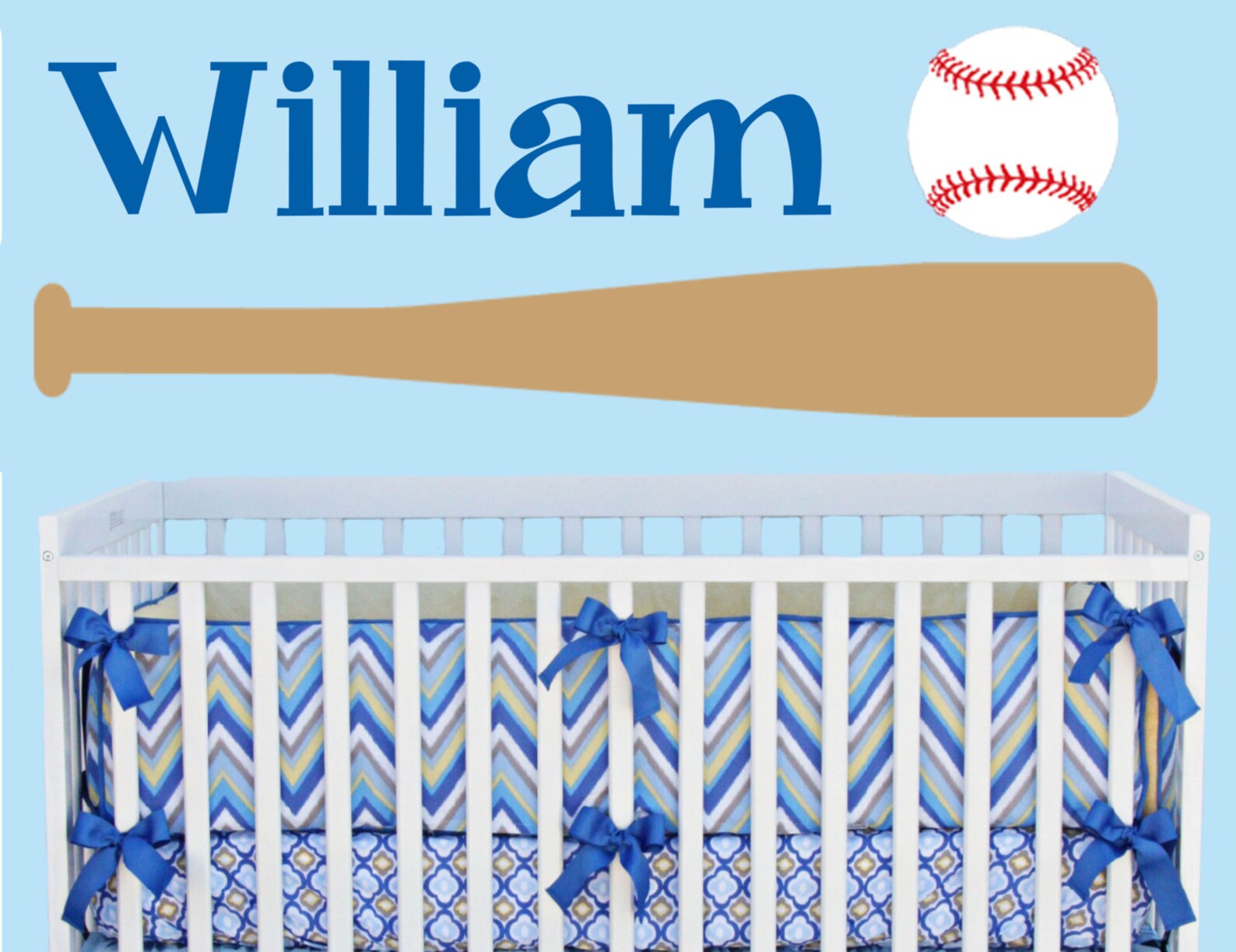 Baseball Bat Wall Decal With Child's Name and Baseball Etsy