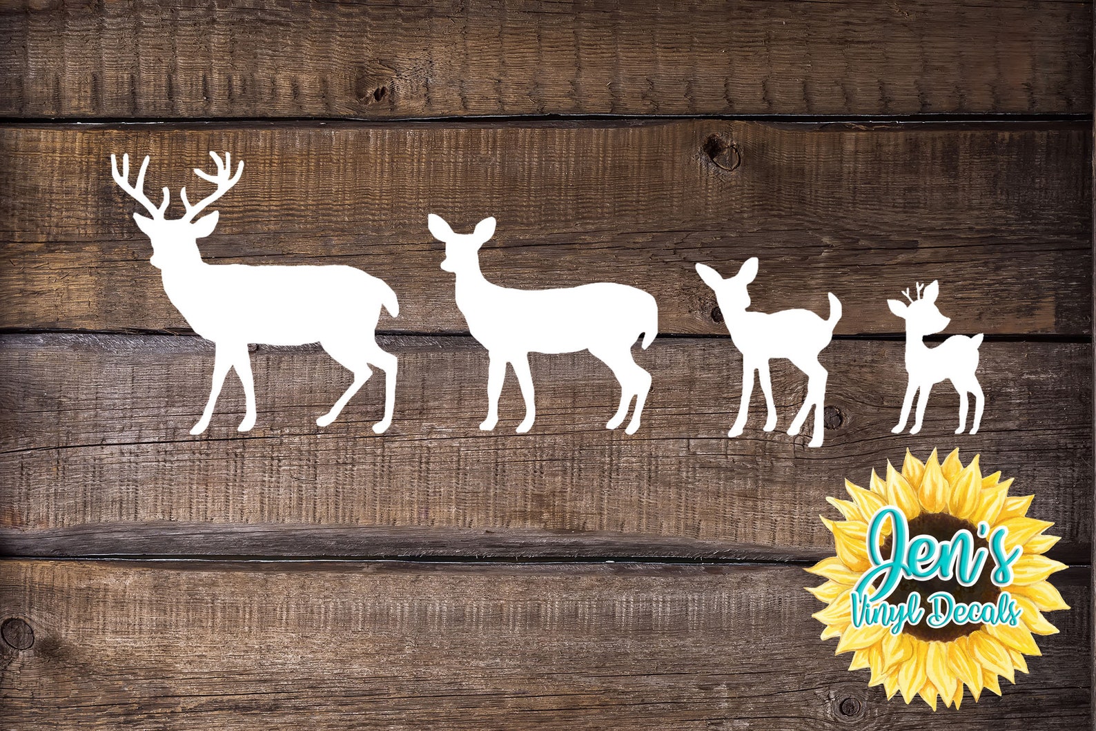 Deer Family Car Window Decal Country Decal Etsy