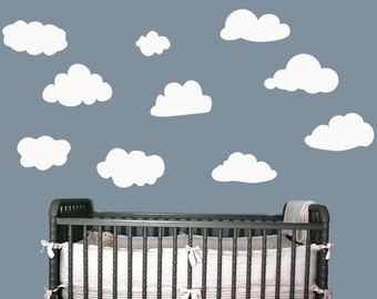 Calcomanías de pared de nubes: Juego de 10 pegatinas para habitación infantil