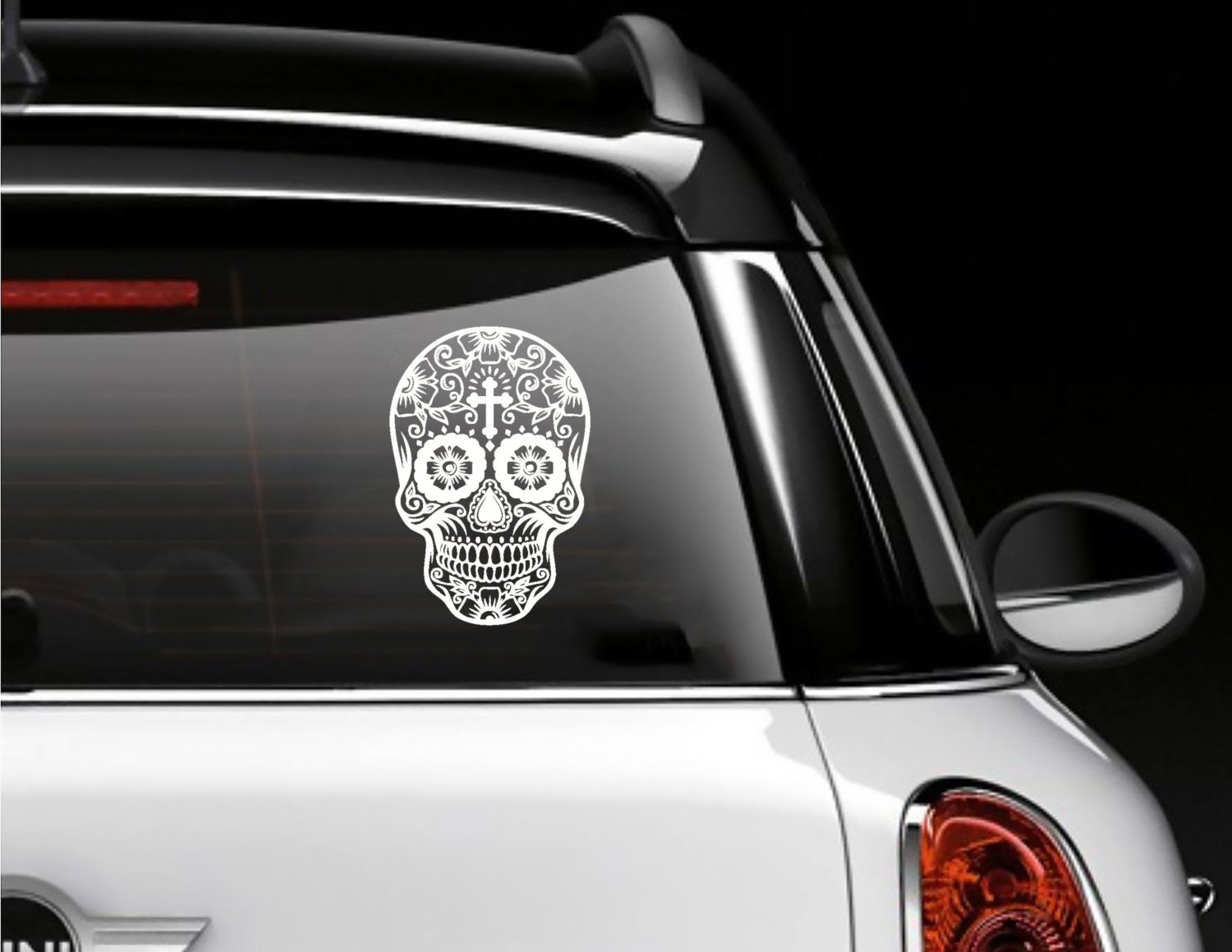 Sugar Skull Decal Sugar Skull Laptop Decal Sugar Skull Car Etsy