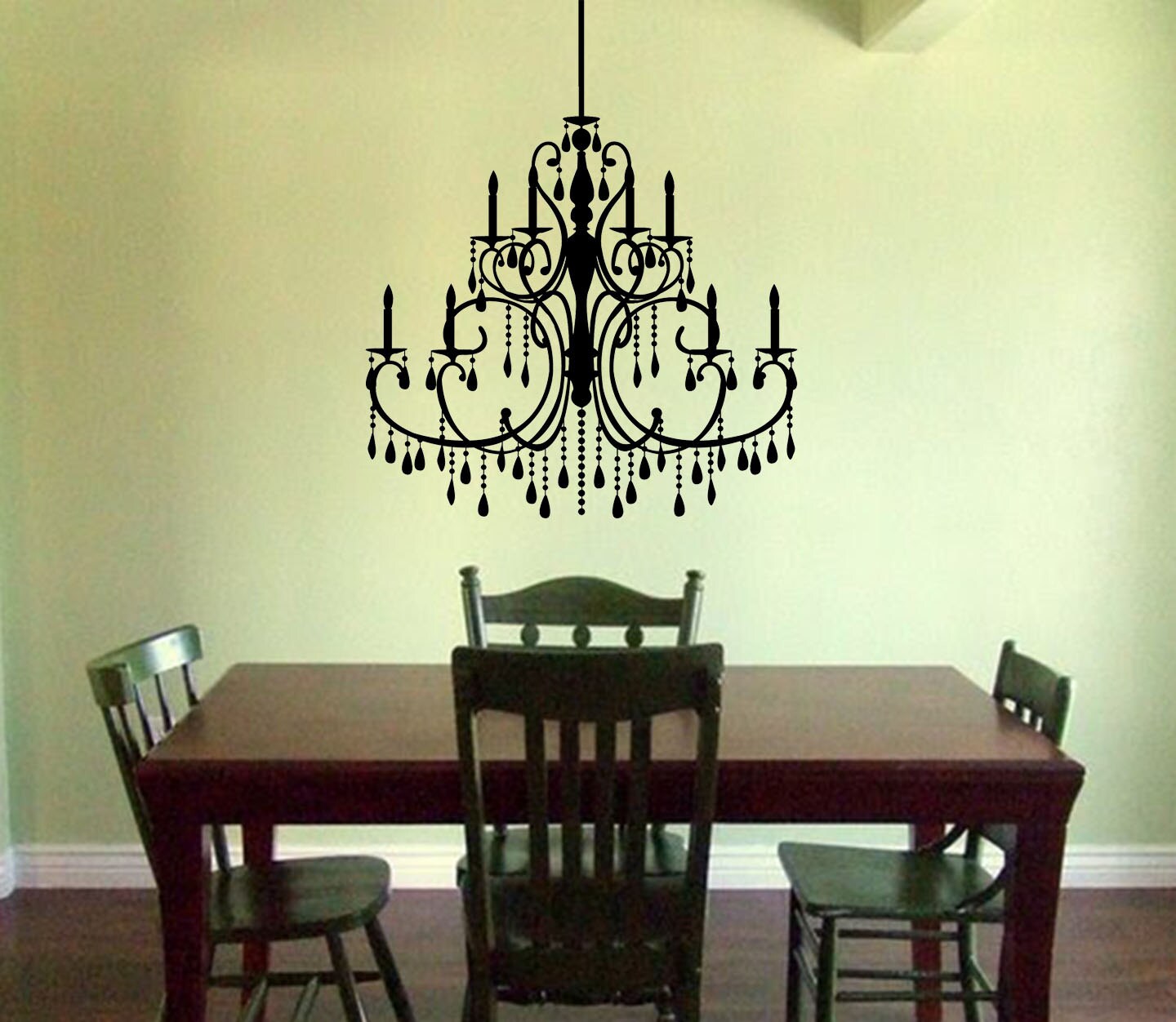 Chandelier Wall Decal - Victorian Chandelier Decal - Wall Chandelier Baroque Style Wall Decal
