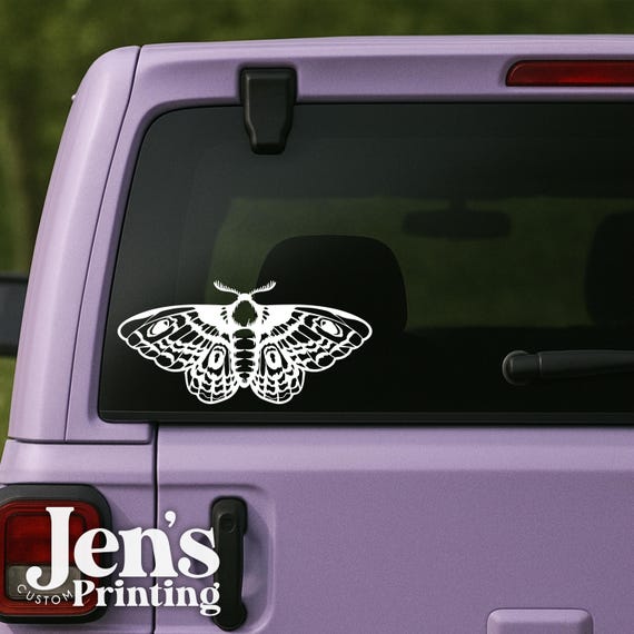 Moth Car Window Decal: Outdoor Grade Vinyl Sticker