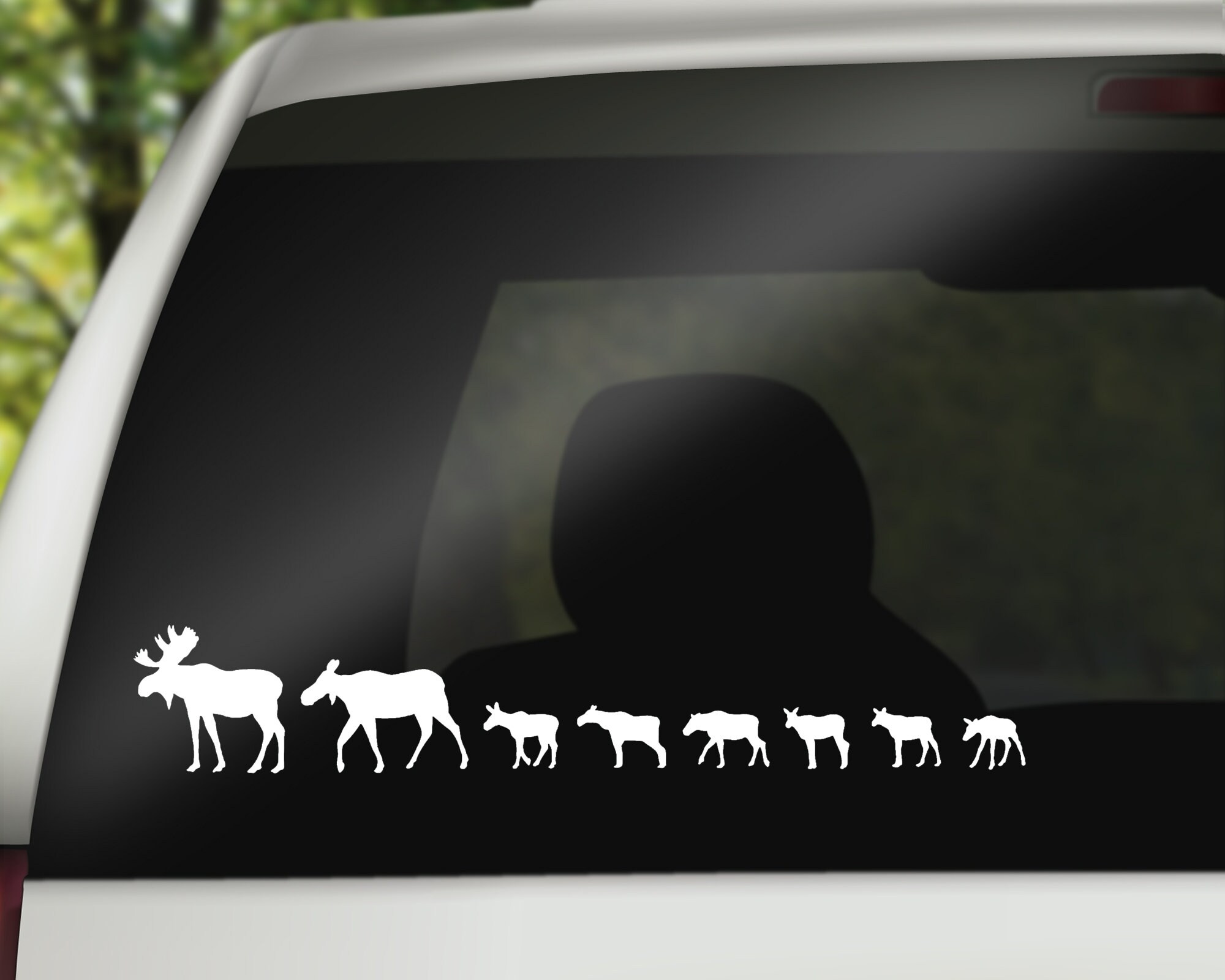 Moose Family Car Window Decal Moose Family Decal Moose Decal Etsy