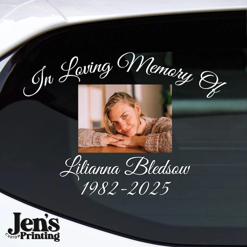 Personalized Photo Memorial Car Decal: In Loving Memory image 1