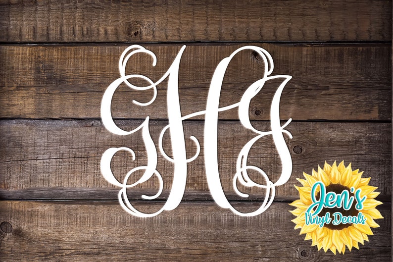 Monogram Car Window Decal Initials Car Window Decal Etsy