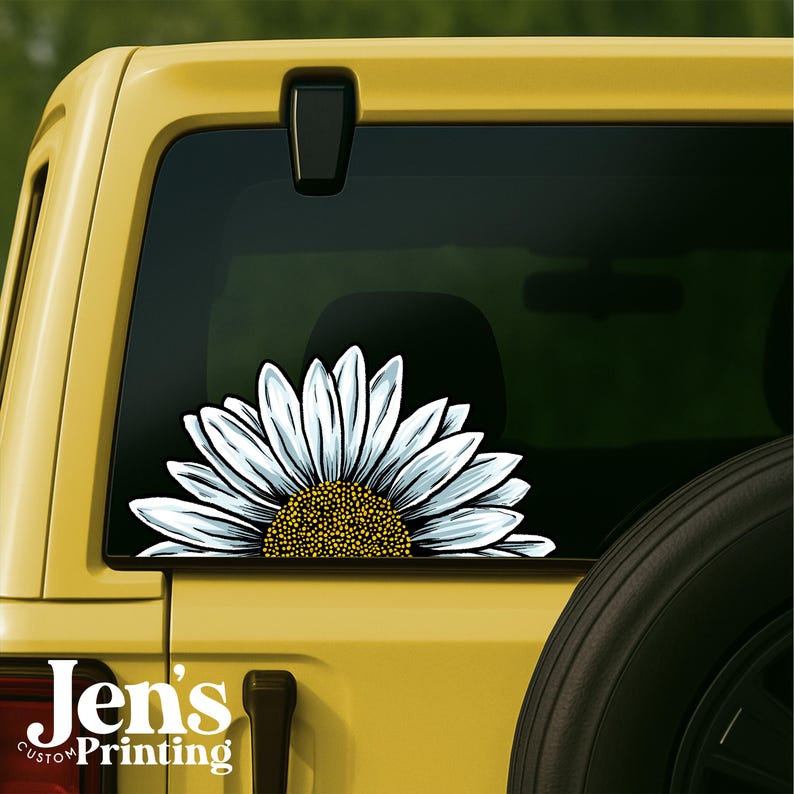 Daisy Car Decal: Waterproof Vinyl Sticker for Laptop, Tumbler, Car ...