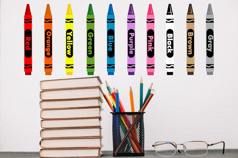 Crayon Wall Decals Classroom Decoration Teacher Stickers - Etsy