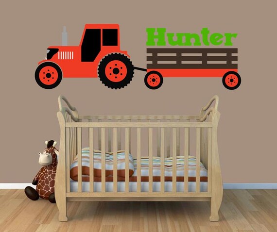 Tractor Wall Decal Kubota Inspired Wall Decal Boys Bedroom Etsy