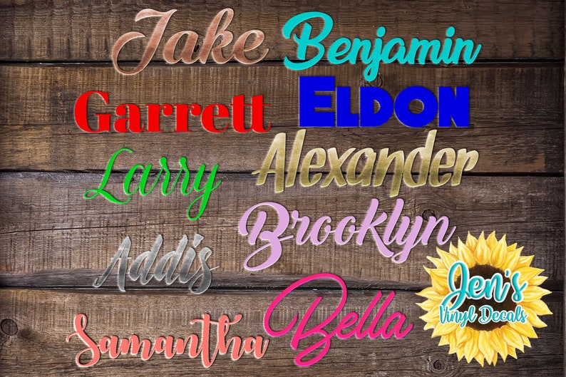 Name Decal Name Vinyl Decal Name Sticker Vinyl Decal Word Etsy