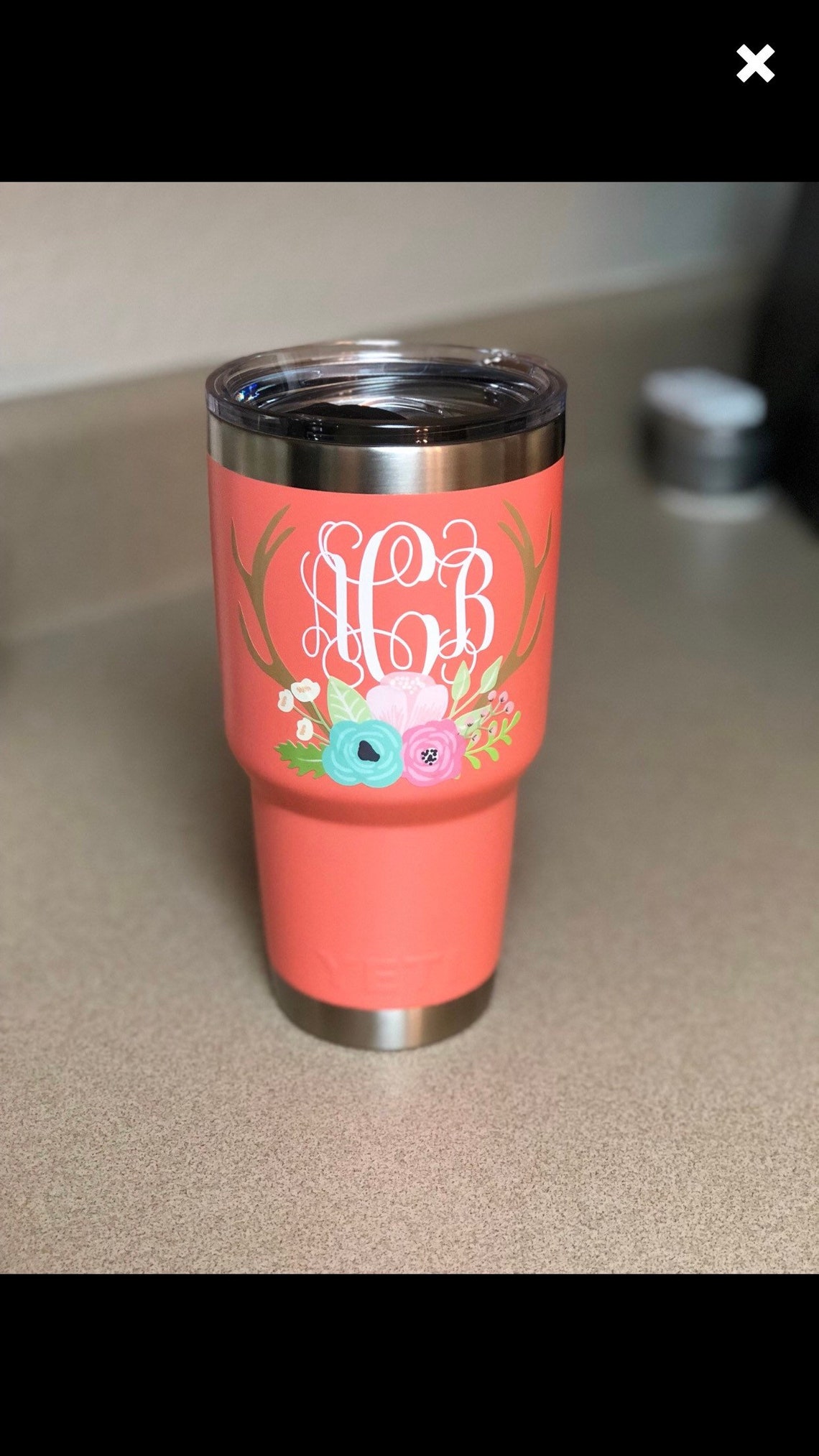 yeti cup with initials