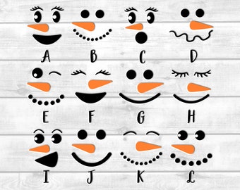 Snögubbe ansikte ornament vinyldekal: DIY julpyssel