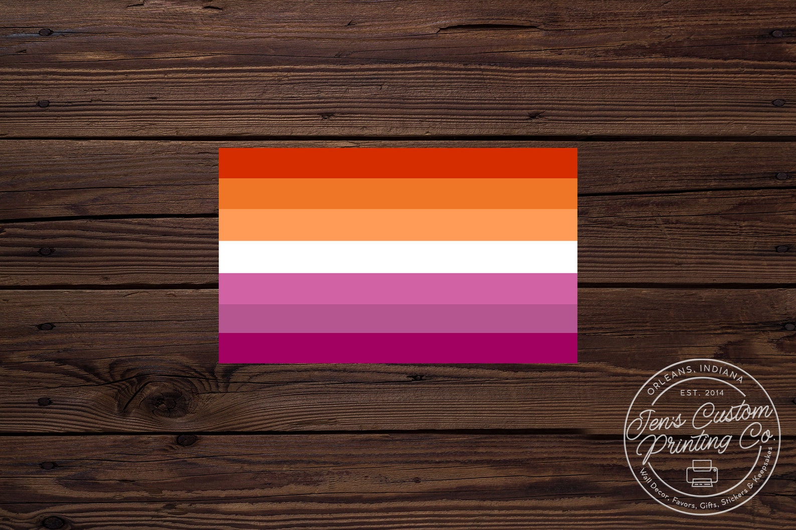 Trade Winds Lesbian Sunset Rainbow Pride Flag - 3x5 Ft, Pink Orange Stripes, 100D Polyester