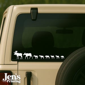 Moose Family Car Window Decal Moose Family Decal | Moose Decal | Stick Figure Family Sticker baby moose calf