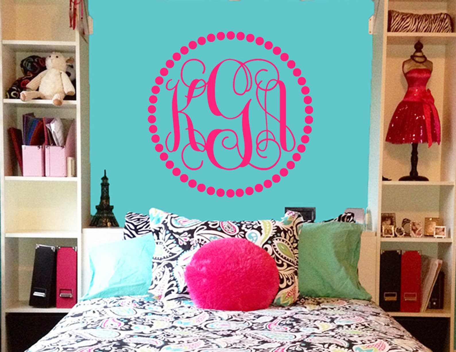 Monogram Wall Decal Initial Wall Decal Nursery Decal Etsy