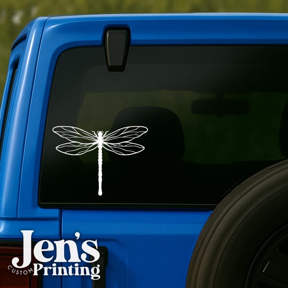 Dragonfly Car Window Decal: Outdoor Grade Vinyl Sticker