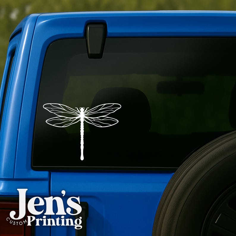 Dragonfly Car Window Decal: Outdoor Grade Vinyl Sticker image 1