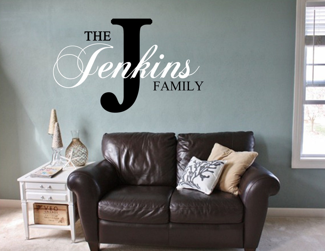 Personalized Family Name Initial Wall Decal Etsy
