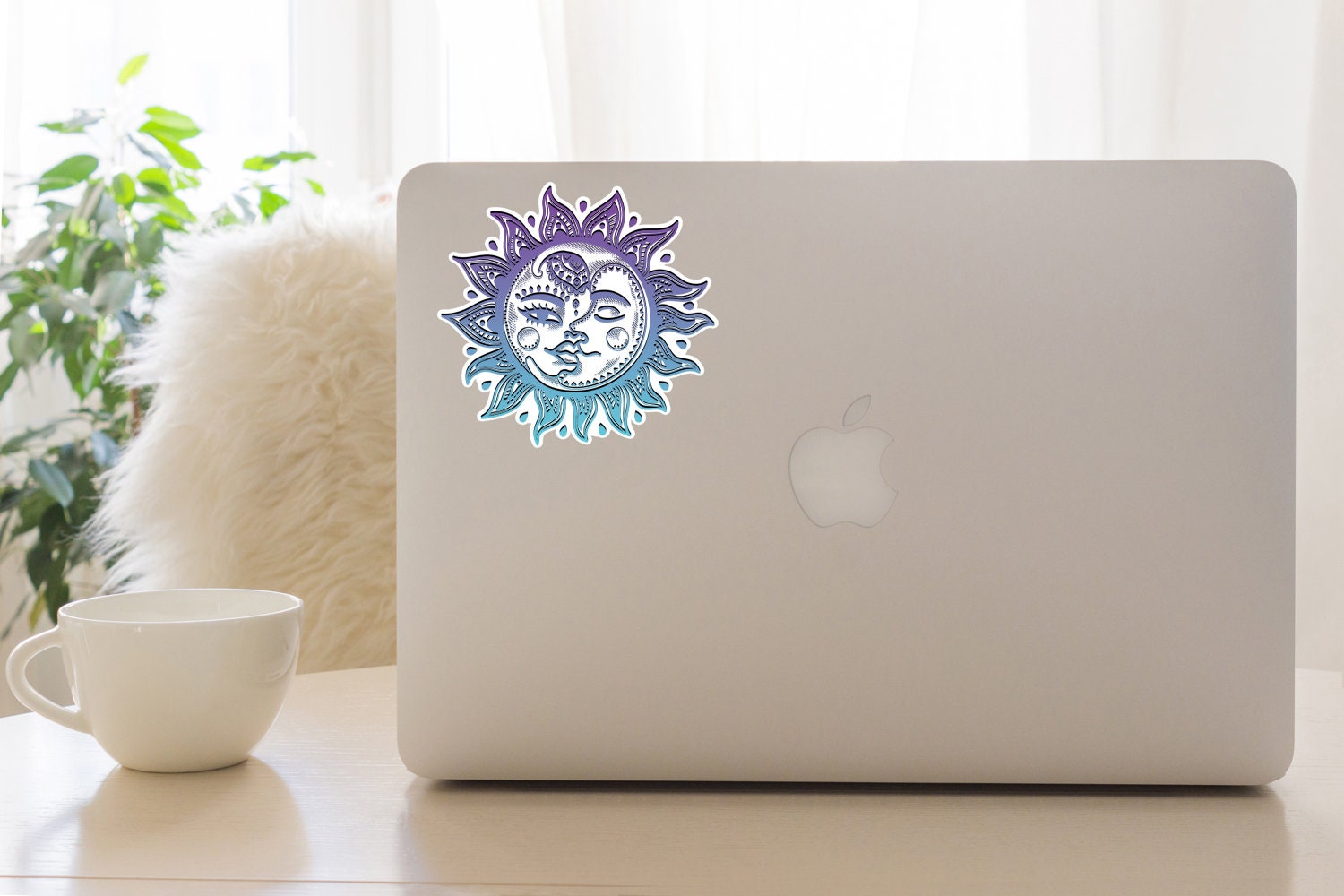 Sun and Moon Car Decal Yin and Yang Psychedelic Sticker Etsy