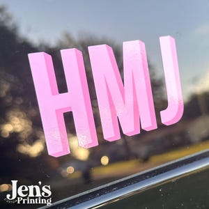 Personalized Double Layer Monogram Decal – Custom Vinyl Initial Sticker