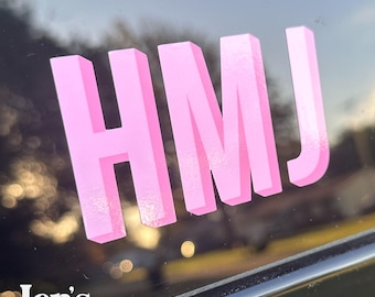 Personalisierter Double Layer Monogram Aufkleber - Benutzerdefinierter Vinyl-Initialaufkleber