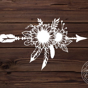 Sunflower Arrow Sticker waterproof Vinyl Decal