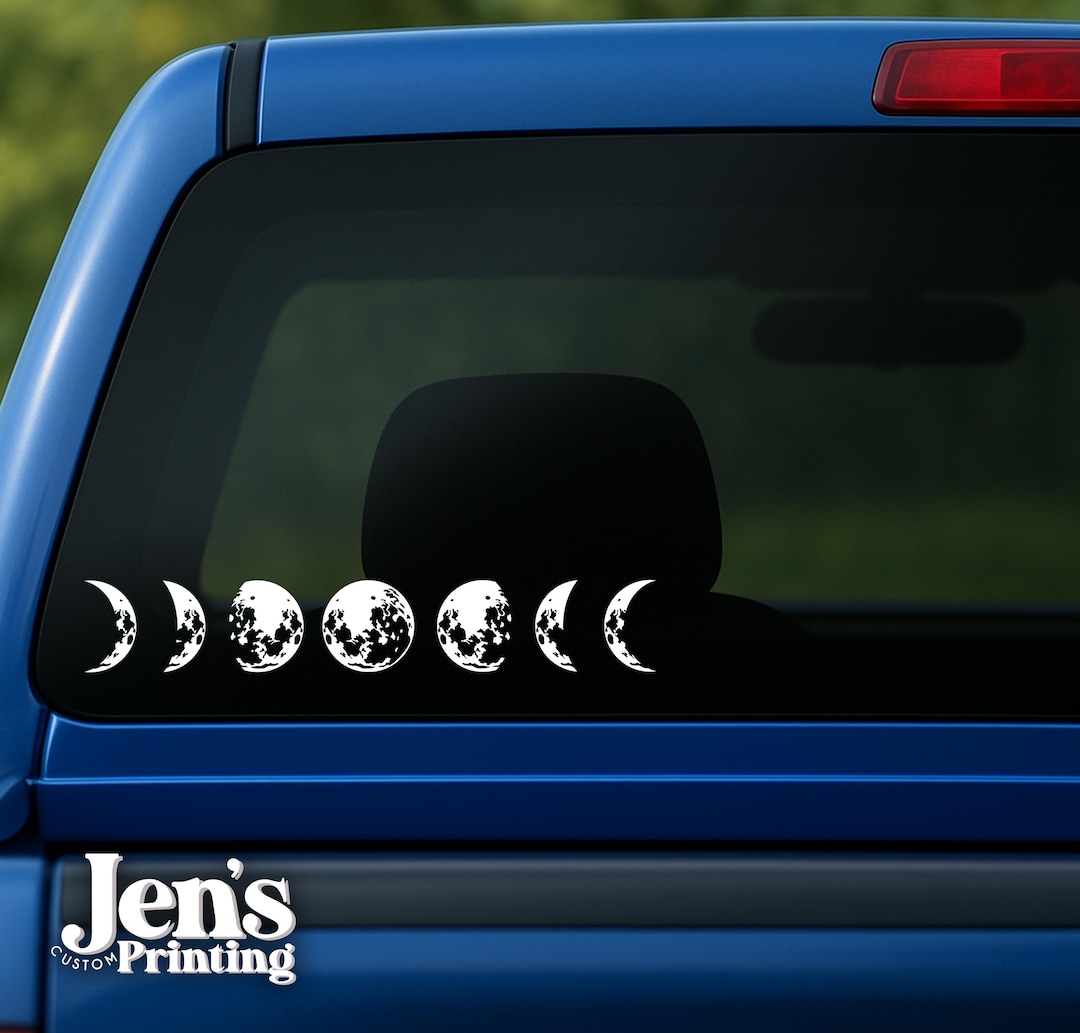 Moon Racing Decals Moon Cycle Car Decal: Lunar Phases, Astronomy Sticker - Etsy