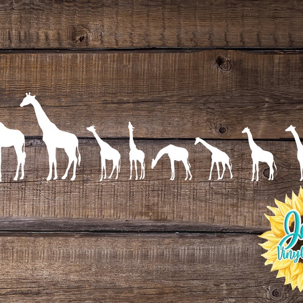 Giraffe Family Car Window Decal Giraffe Family Decal | Giraffe Decal | Stick Figure Family Sticker Baby Giraffes