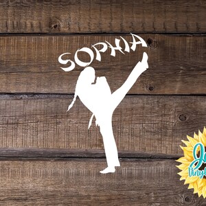 Personalized Karate Car Decal: Taekwondo Kid Vinyl Window Sticker