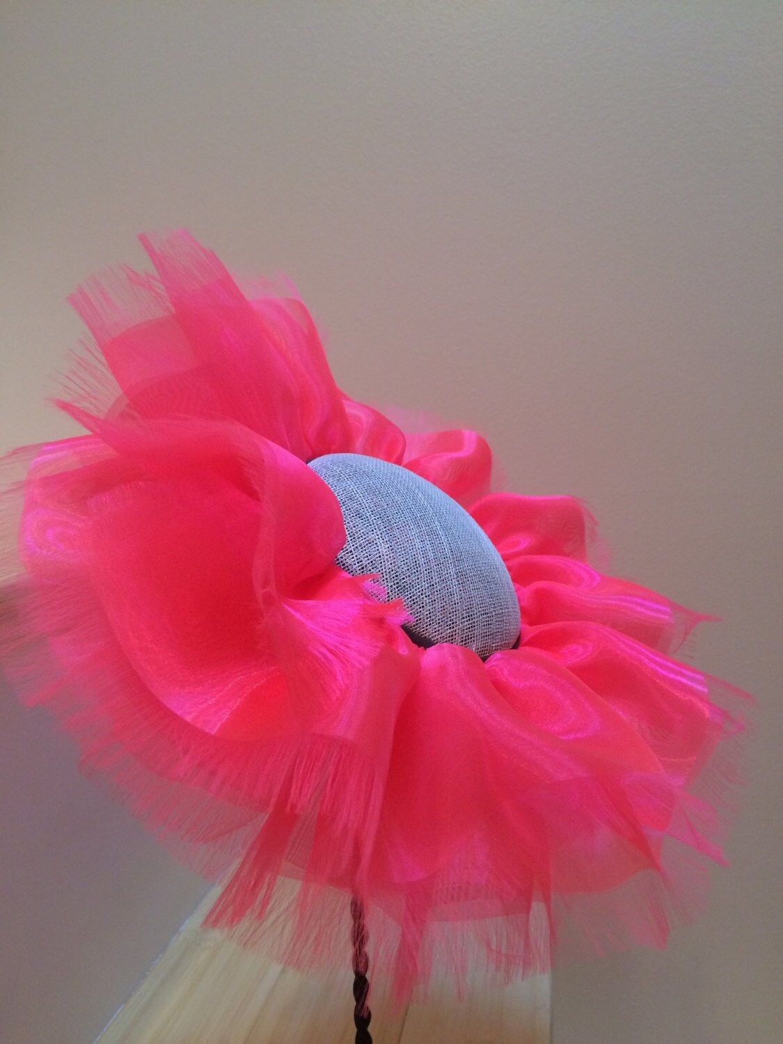 Dusty Rose Dress Hat Pink Organza Packable Ruffles Frilly Wedding Hat Hat for Women Organza Fascinator Hat Tea Party Wedding  main image 3