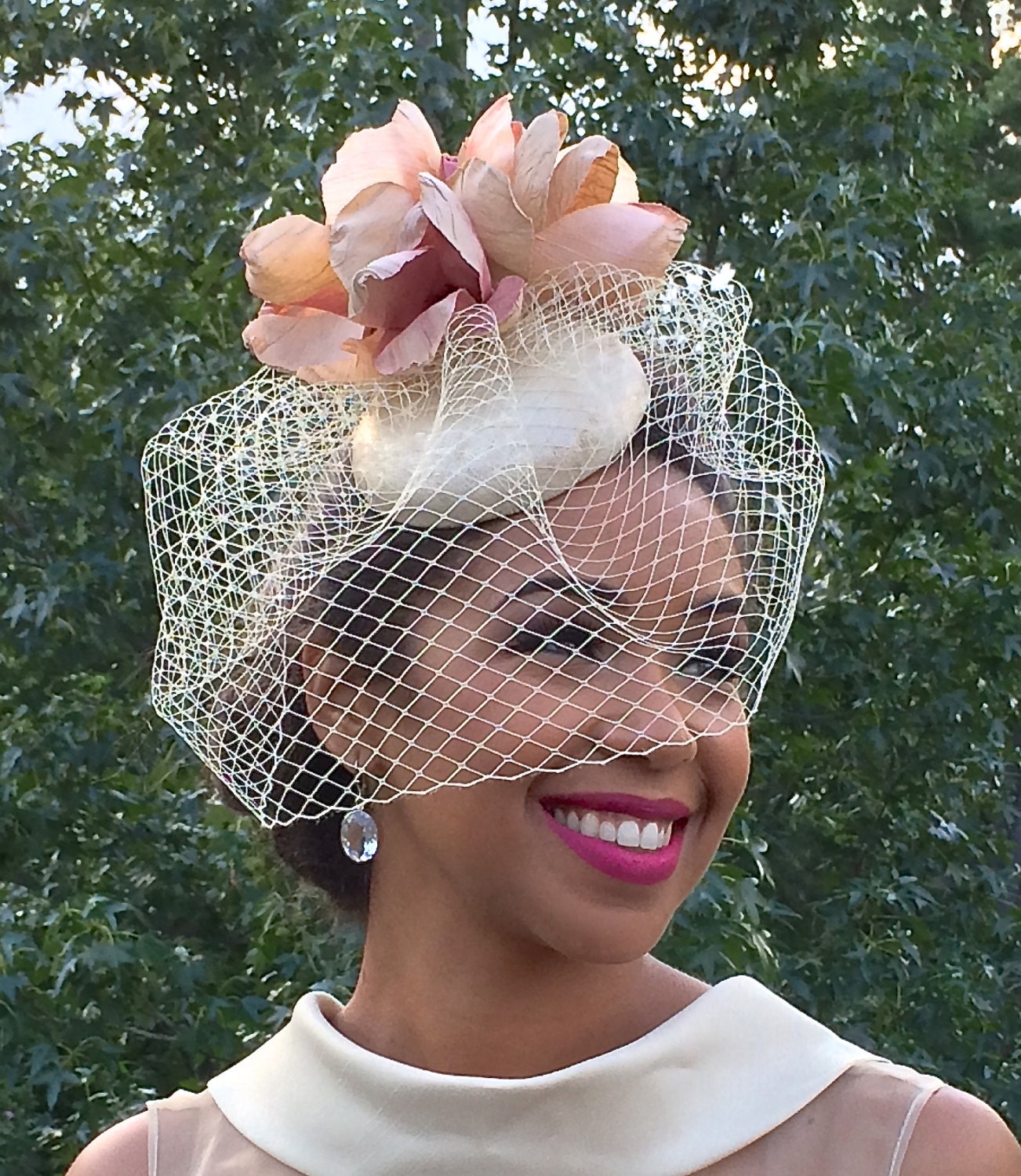 GOLD Metallic Leather Fascinator With 