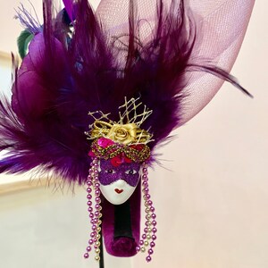 Mardi Gras Head Piece-Carnival-Fat Tuesday-Party-Custom headband-Made to order, No two exactly alike All similar New Orleans style image 5