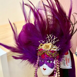 Mardi Gras Head Piece-Carnival-Fat Tuesday-Party-Custom headband-Made to order, No two exactly alike All similar New Orleans style image 8