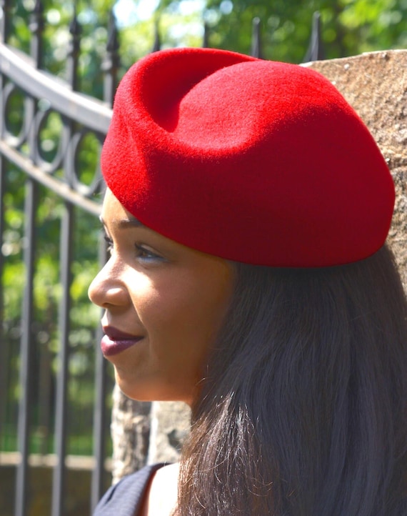 Mr. Song Millinery orange  pillbox beret Mr. Song Millinery | Accessories | Mr Song Millinery Orange  main image 4