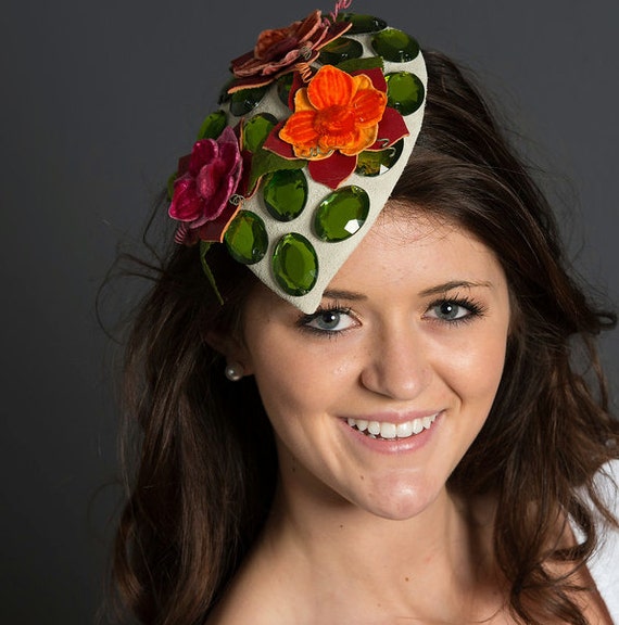 Jeweled cocktail hat XANHOY Jeweled Captain Hat Shimmering Crystals Hat For House  main image 4