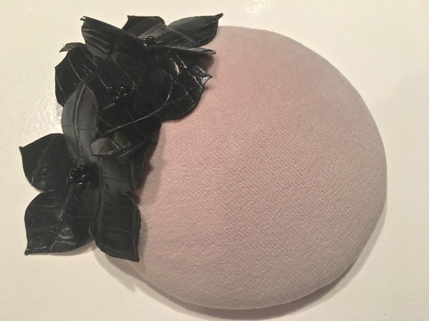 Fascinator-beige Velour With Black 