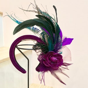 Mardi Gras Head Piece-Carnival-Fat Tuesday-Party-Custom headband-Made to order, No two exactly alike All similar New Orleans style image 1