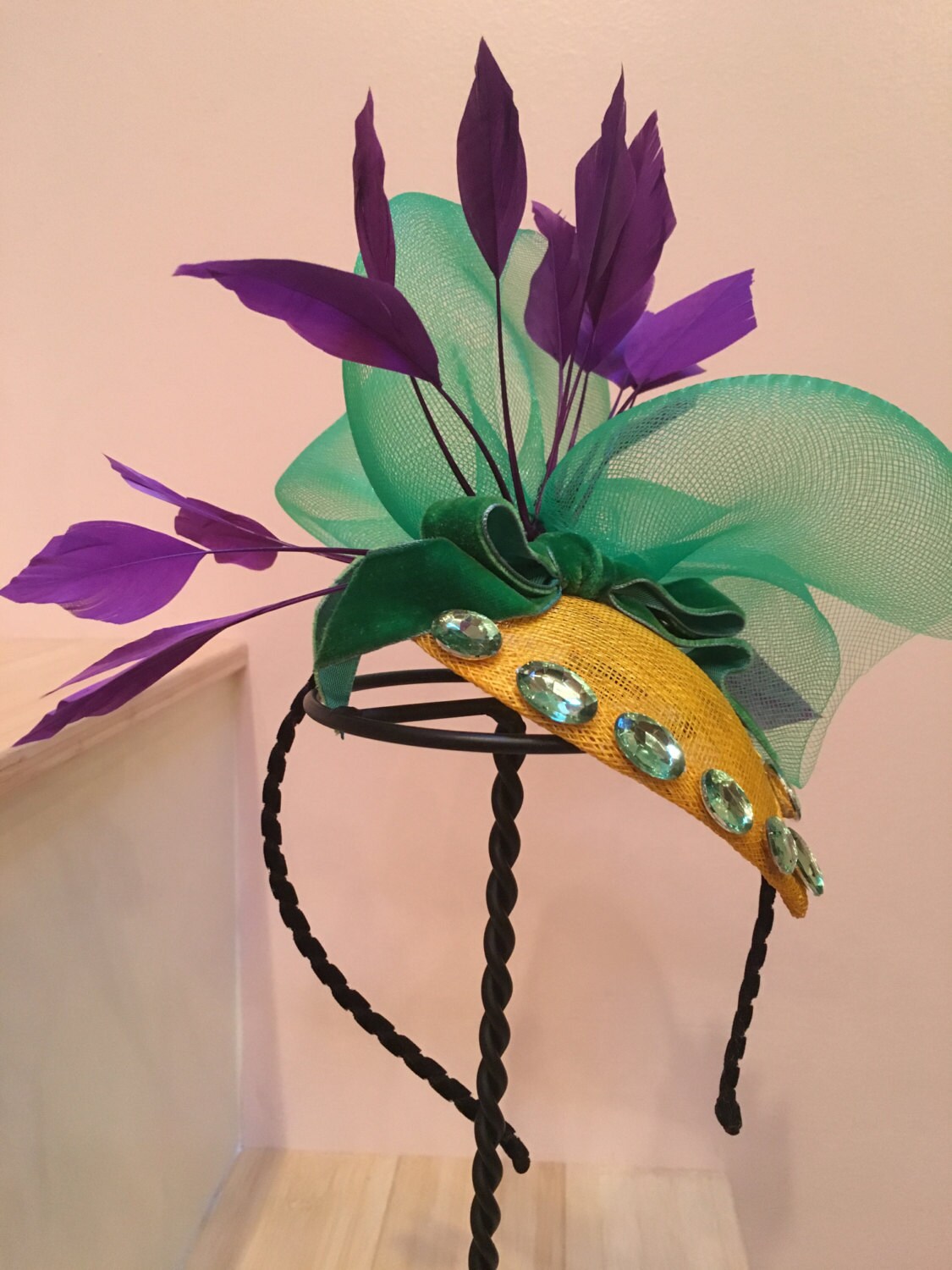 mardi gras fascinator hat