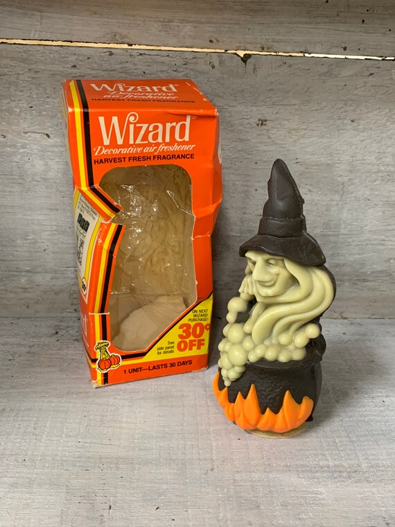 Vintage Wizard Air Freshener Halloween Witch Wax Air Etsy