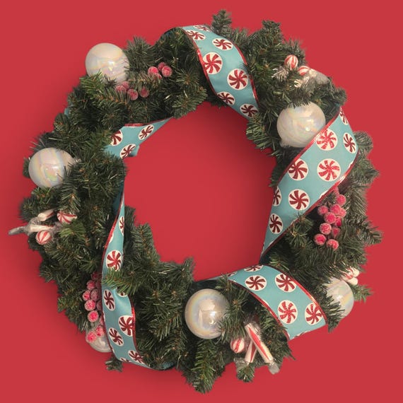 Peppermint Candy CaneHoliday Wreath