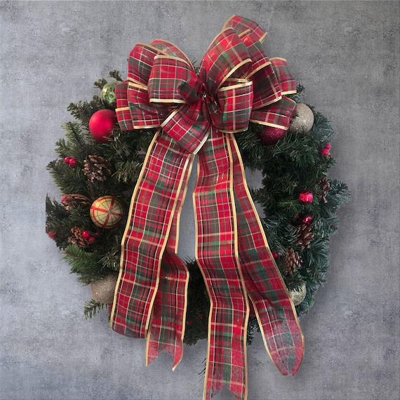 Gold and Red Holiday Wreath