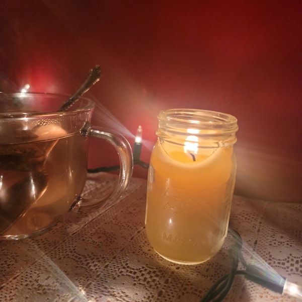 Beeswax candle,mason jar candle