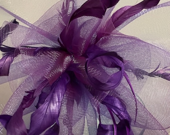 SOLD -  Kentucky Derby  purple Fascinator &quot;Purple in the Paddock”