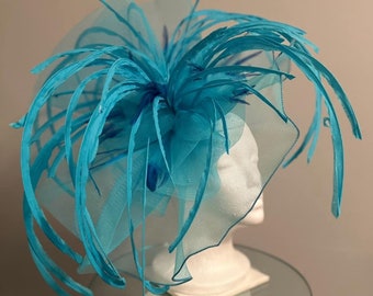 SOLD Kentucky Derby Ocean Blue Fascinator "Under the Sea" SOLD