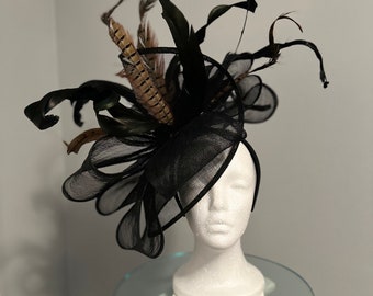 SOLD Kentucky Derby Fascinator Black  Fascinator "Ol' Black Magic" - it’s HUGE!!!