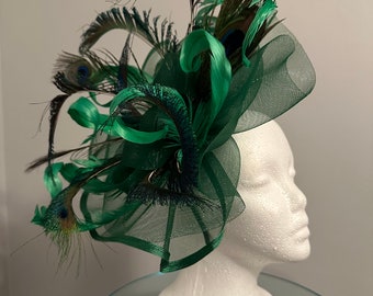 SOLD Kentucky Derby Fascinator (green) "Can Do Curly " SOLD