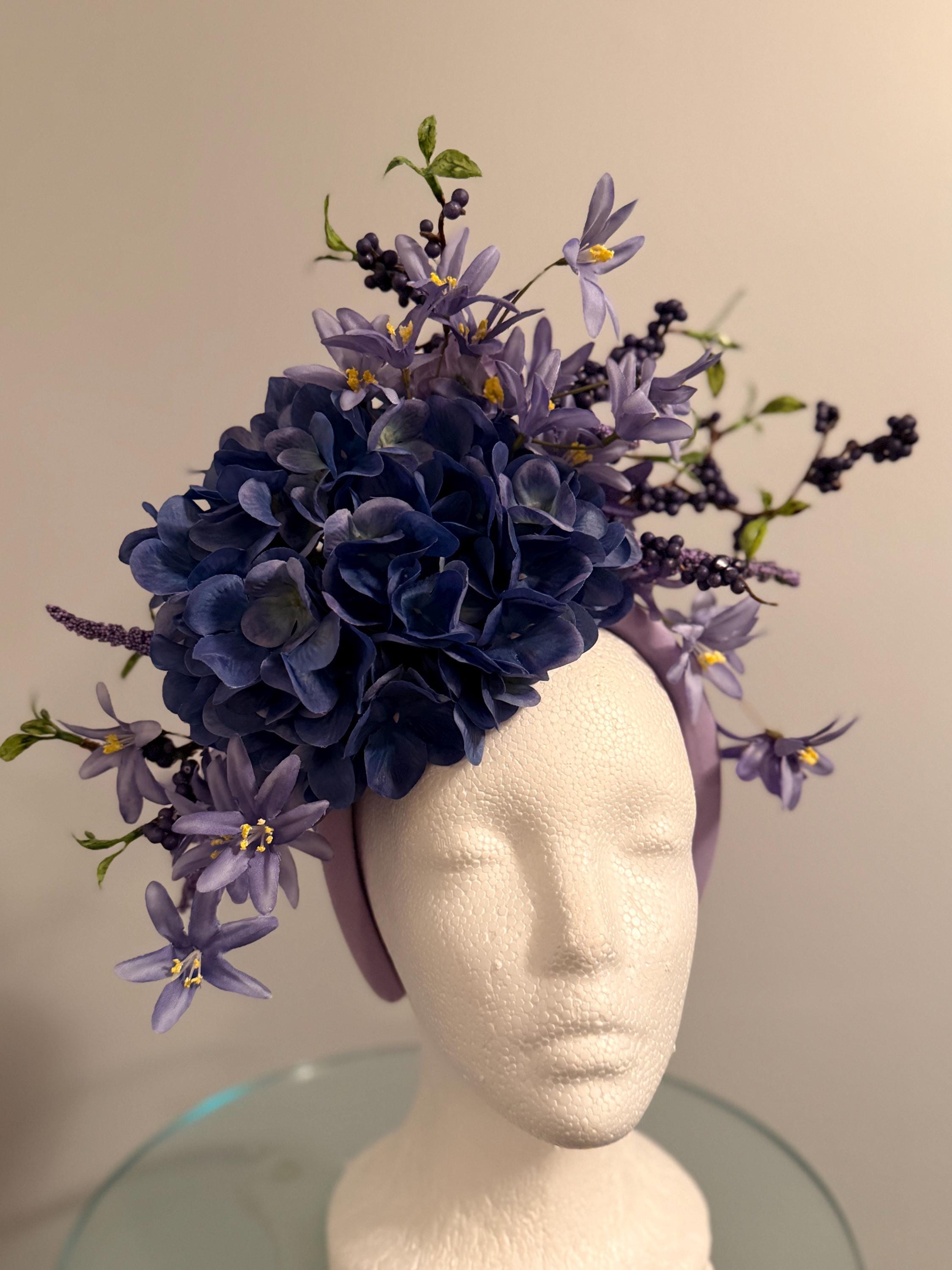 Purple Iris Floral Fascinator perfect for The Derby Lilac Kentucky Derby Fascinator: Lavender Wedding Race Hat main image 4