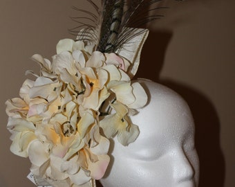 Kentucky Derby Ivory Fascinator  on headband - "Fillies are Forever"