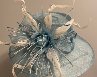 SOLD Breeders’ Cup or Kentucky Derby Pastel Blue Hat “Finely Feathered” SOLD