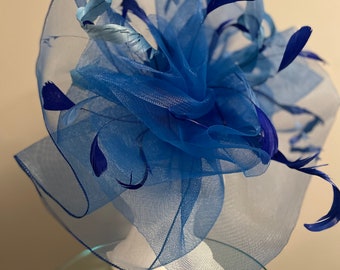 SOLD KY Derby Royal Blue Fascinator "Royal Run at the Races"