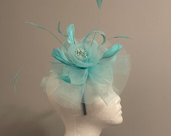 SOLD  Kentucky Derby Fascinator “Aqua Ace”SOLD